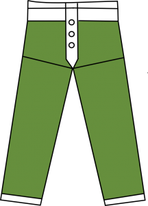 Diagram showing chainsaw trousers Front protection